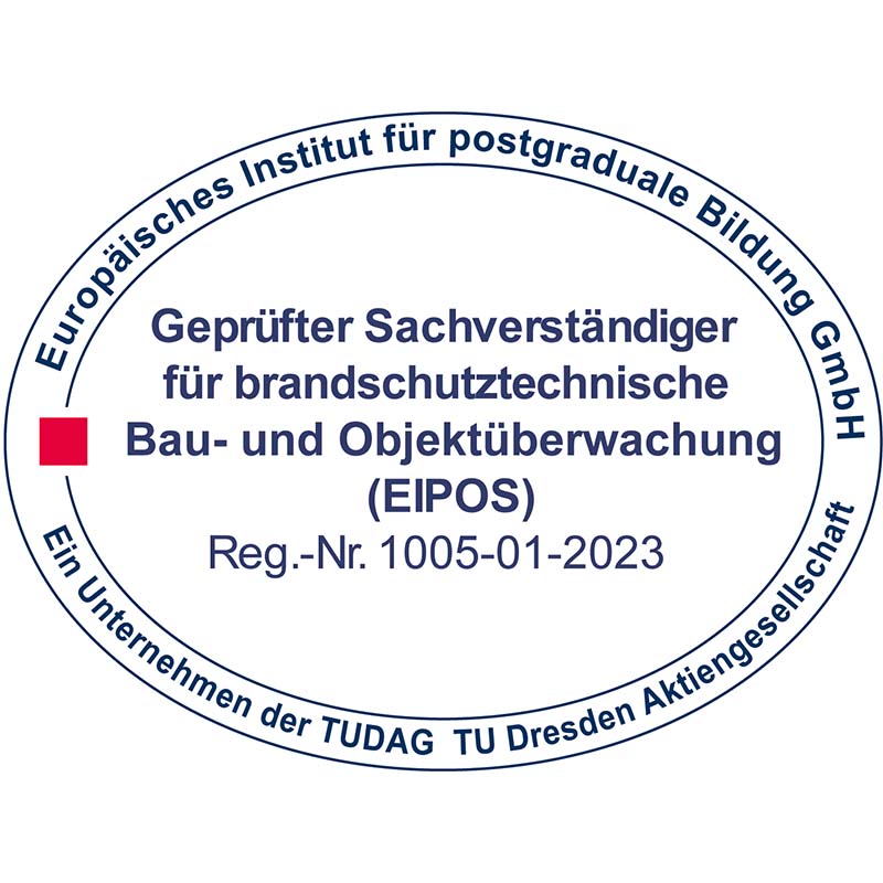 Zertifikat Marek Adler Gepruefter Sachverstaendiger für-brandschutztechnische Bau- und Projektüberwachnung